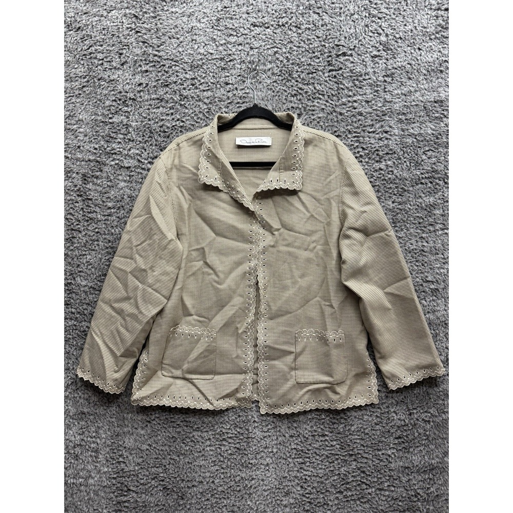 Oscar De La Renta Womens Lightweight Casual Pockets Ladies Blazer Jacket